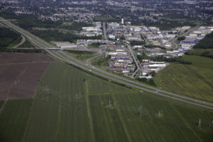 Vue aérienne du parc industriel de Châteauguay