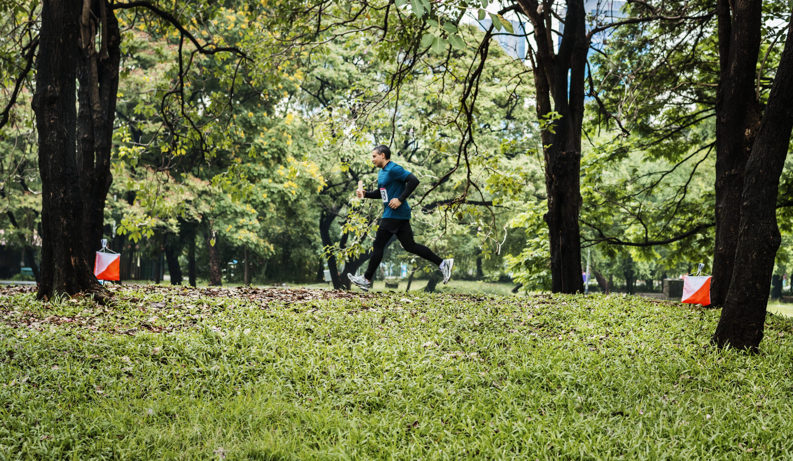 man running in a park